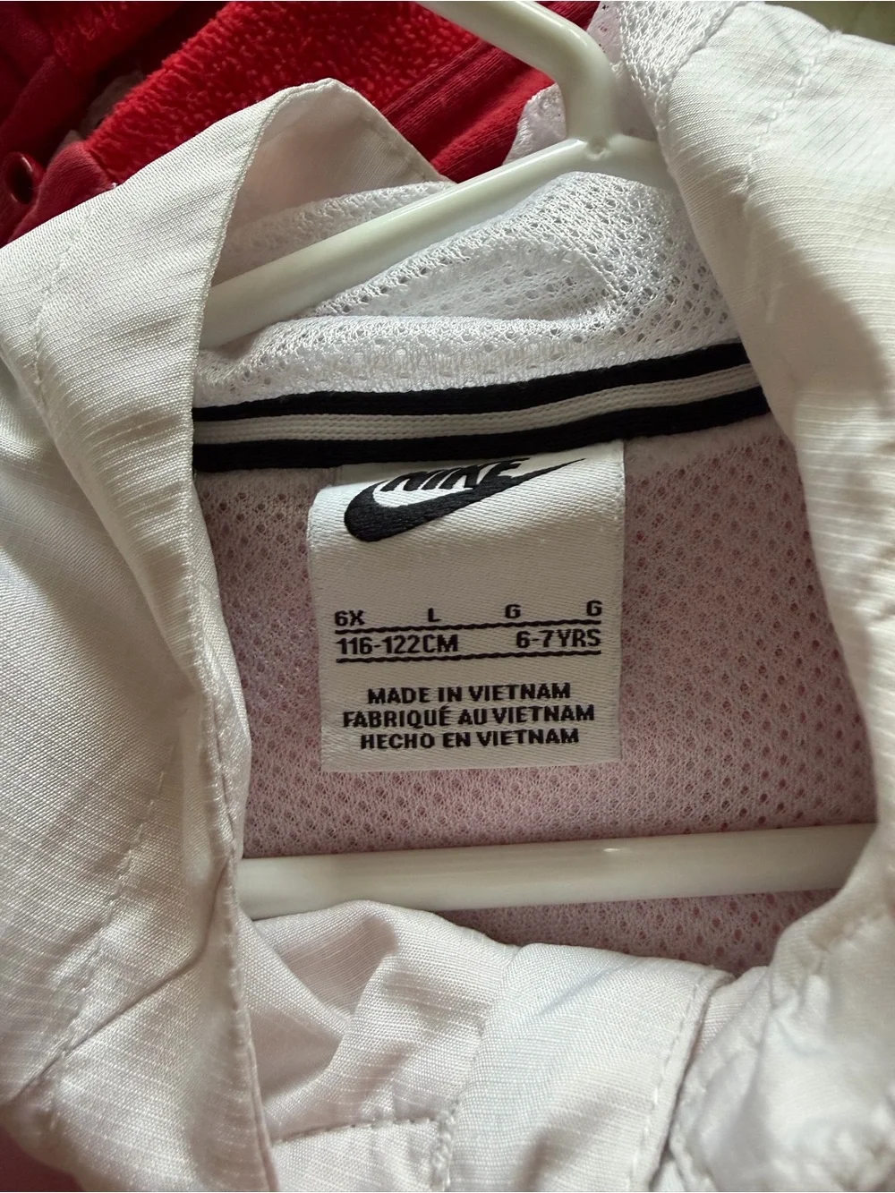 Nike Girls Pink, White & Gray Hooded Windbreaker Jacket